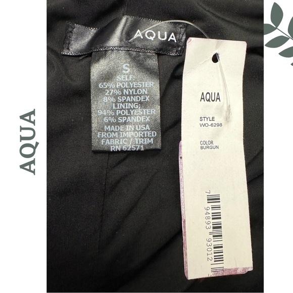 Aqua Burnout Velvet Baroque Burgundy Black High Low Lined Dress Stretch Small - Picture 11 of 11